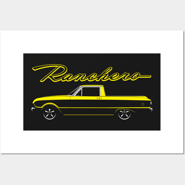 Yellow 60-63 Ranchero Wall Art by BriteDesign